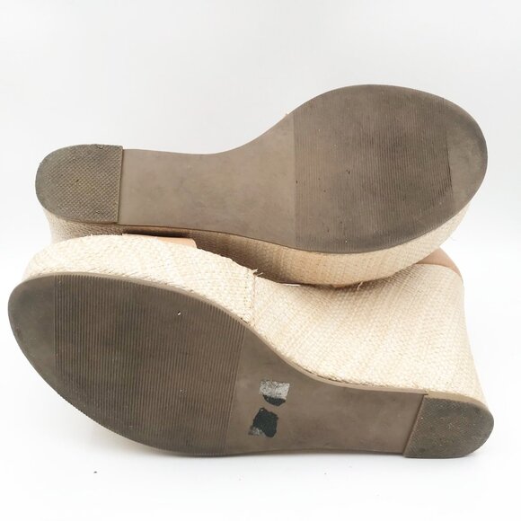 TORRID Faux Leather Tan Neutral Platform Wedge Heeled Sandals Womens 8WW - Picture 11 of 11